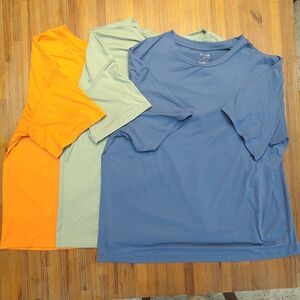 3 Piece Casual Tee Shirts T-shirt Bundle Lot EUC Size XL Blue, Green, Orange